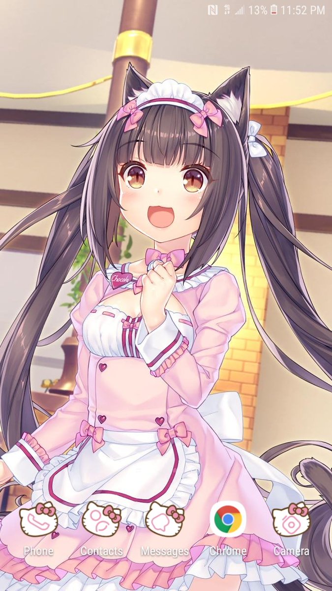 Gamer_Chic91901's tweet image. #LockScreen #wallpaper #phone #neko #nekopara #Chocola #vanilla #kawaii #anime