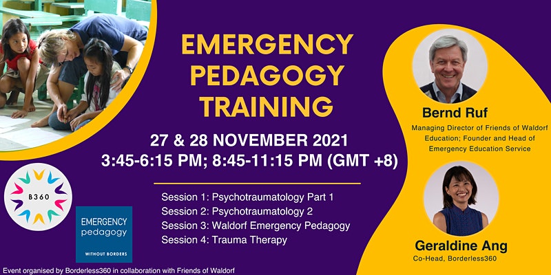 borderless360's tweet photo. #FirstAidfortheSoul -
Skills for workers and parents to support children with traumatic experiences from war, mass forced displacement to more “silent” events like sexual and physical abuse, neglect, and Covid-19.
#Mentalhealth #training #Waldorf #mentalhealthsupprt #traumahelp https://t.co/m41Cdv8YzD