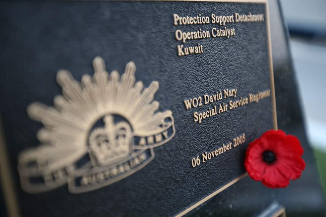 CJTF633's tweet photo. #LestWeForget Today we remember Warrant Officer Class Two (WO2) David Nary of the Special Air Service Regiment. 
WO2 Nary died on 06 Nov 2005 from injuries he received in a training exercise preparing for operational deployments in the Middle East.
#WeWillRememberThem https://t.co/PgVsh2hYMr