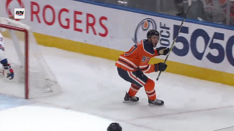 zjlaing's tweet photo. even connor mcdavid can't believe he scored that goal https://t.co/bWMkkFKVpf