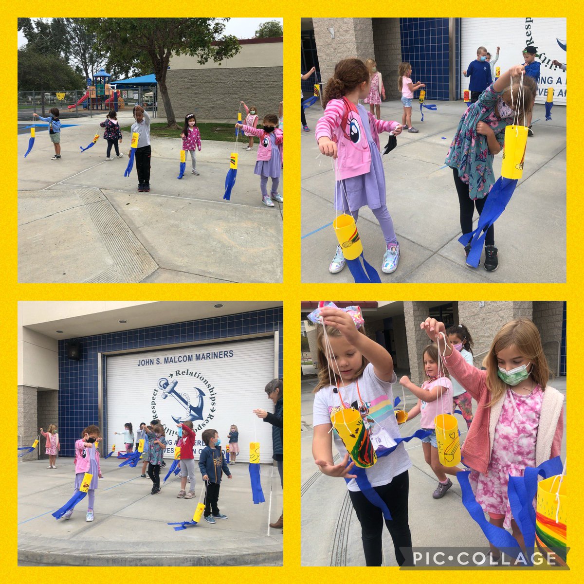 MalcomMariners's tweet image. Kinder students constructed wind socks and then tested them around campus. #malcommariners #fossscience