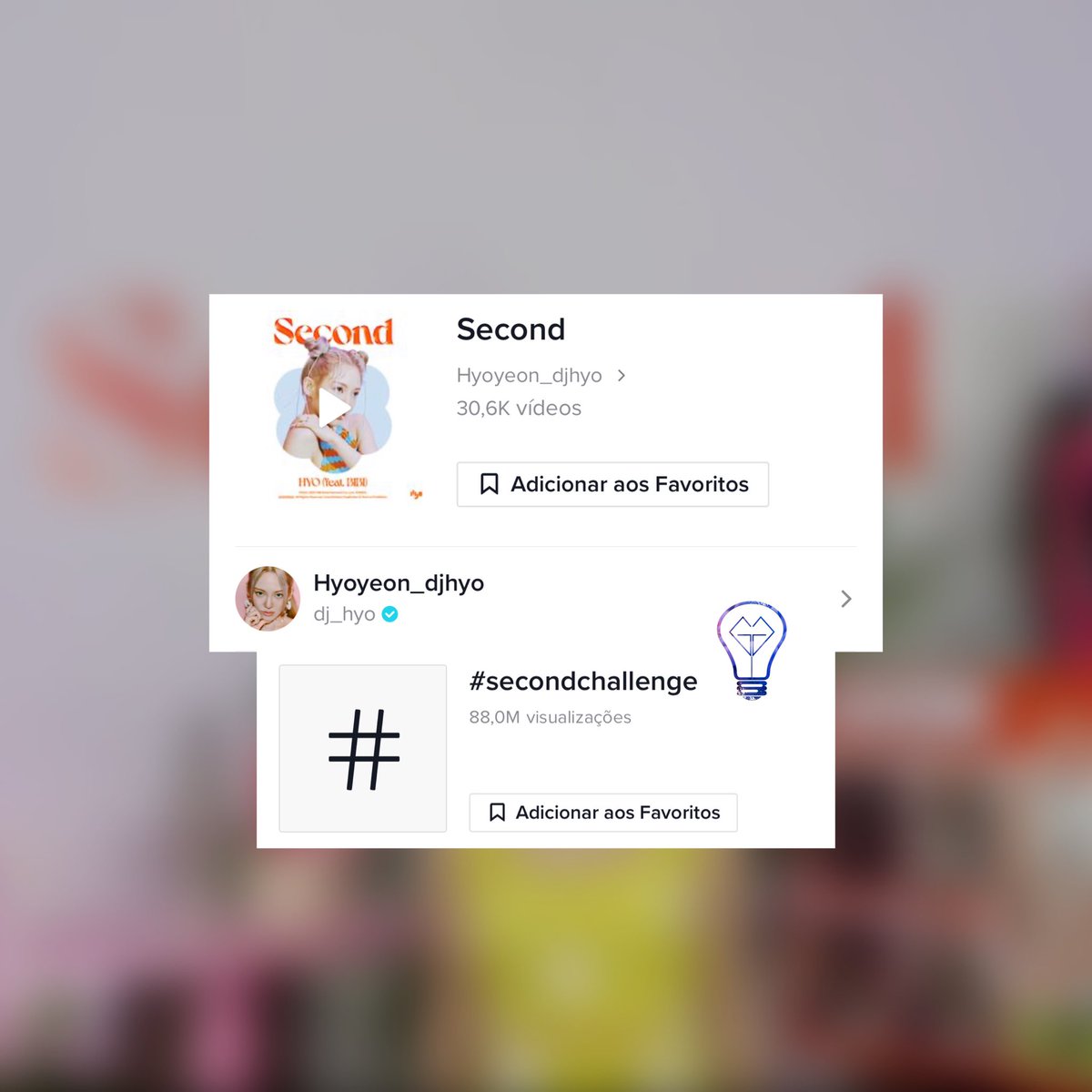 SNSDChartsbr's tweet photo. HYO's 'Second' audio already has 30.6K videos and the hashtag #SecondChallenge already has 88 million views on TikTok 🥳🎉
@GirlsGeneration @Hyoyeon_djhyo https://t.co/uDFJcxgDHh