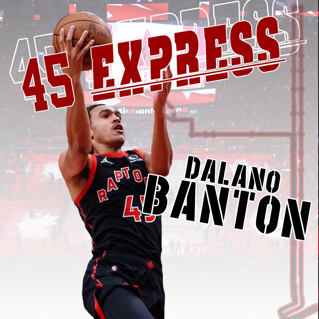NickMcVicar's tweet photo. Alright, I’m going all in on this. @DALANOBANTON and @Raptors I worked on this with the help of @hmccallum16 and let’s get this going. The best nickname for one of the up and coming players in the league. Represent your hometown, represent yourself. #wethenorth #45Express https://t.co/imBOTs4Haj