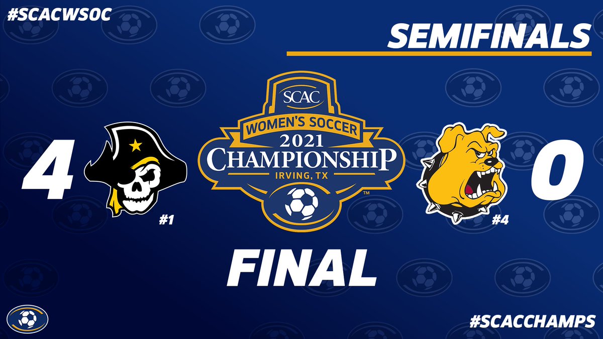 SCAC_Sports's tweet photo. #SCACWSoc | Top-seeded @SUPirates secures its 10th shutout of the year, knocking off No. 4 @tluathletics 4-0 behind 2 goals &amp; 2 assists from Juliet Pridgen. The Pirates advance to their 3rd SCAC Title match in the last 4 years!⚽️

#SCACPride | #SCACChamps https://t.co/8fimXXebPF
