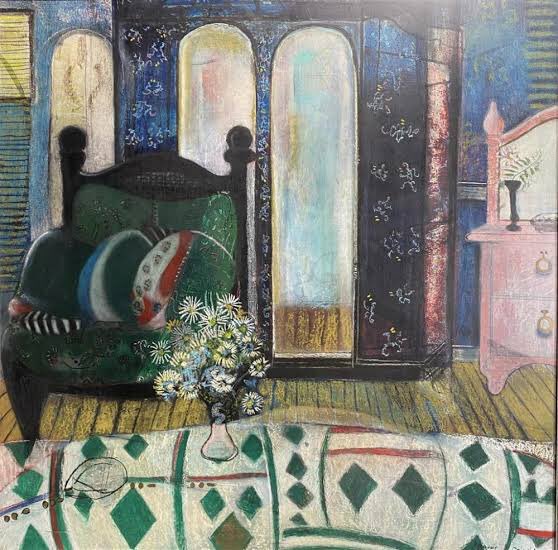 artaustralia's tweet photo. Boudoir 1978.  Art by Australian abstract expressionist Gail John’s #artaustralia #australianart #australianartist #art https://t.co/0NwEMteqJ1