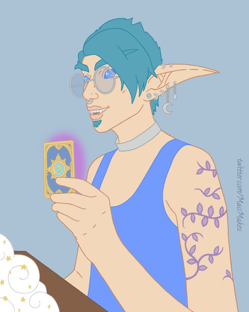MaoMakes's tweet photo. Day 4: In battle!
Fyre'radell is in no way a fighter, even in the sparring sense, he hates it...
Hearthstone however... He's certainly more of a collector but once in a while loves to play!
#Nelfember #Warcraft #ArtPromt #ArtistOnTwitter #NightElf #Kaldorei https://t.co/xEIsVgP2j6