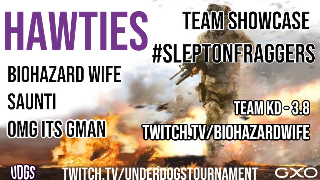 UnderdogsTourny's tweet photo. #TeamShowcase
#SleptOnFraggers

Introducing team: HAWTIES
Team captain: @biohazardwife 

https://t.co/ybTFYVWHMu https://t.co/cQTgpeaacG
