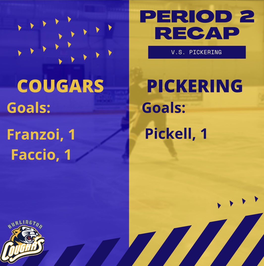OJHLCougars's tweet photo. Another amazing period for your Cougars as Franzoi and Faccio mark down another two goals for us to take a 5-2 lead over Pickering!!!
#AMAZINGPERIOD #LETSGOCOUGARS #OJHL https://t.co/Qibp1bG7v6