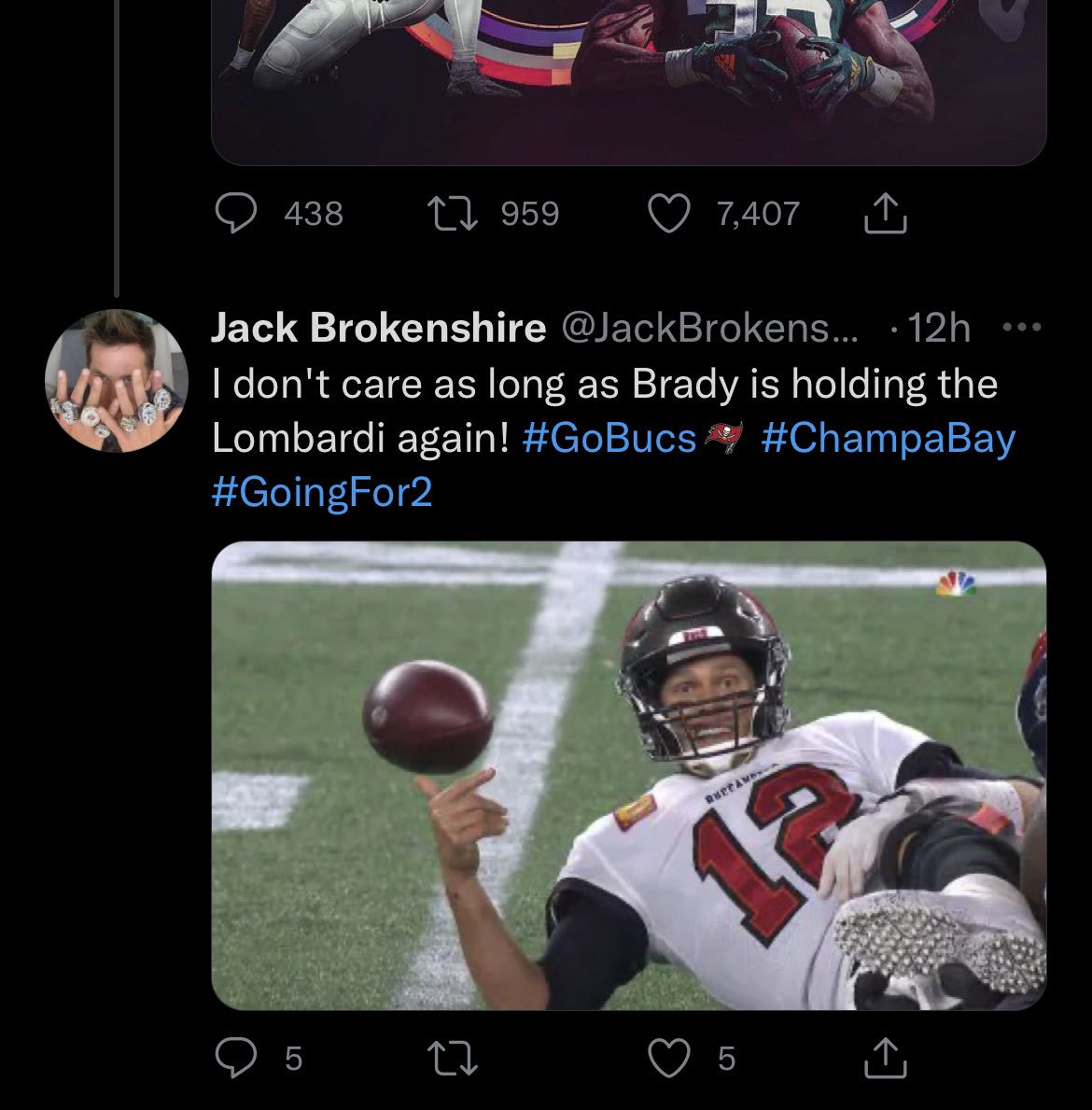 csmi8666's tweet photo. @JackBrokenshir2 @NFLUK Delusional https://t.co/D7efCkxrM7