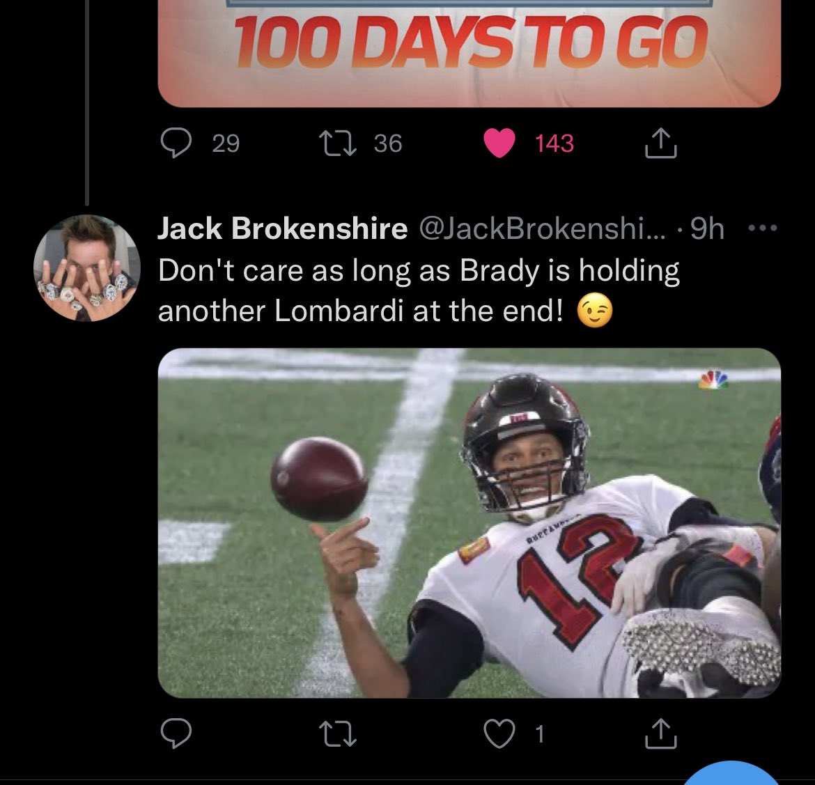 csmi8666's tweet photo. @JackBrokenshir2 @NFLUK Delusional https://t.co/D7efCkxrM7