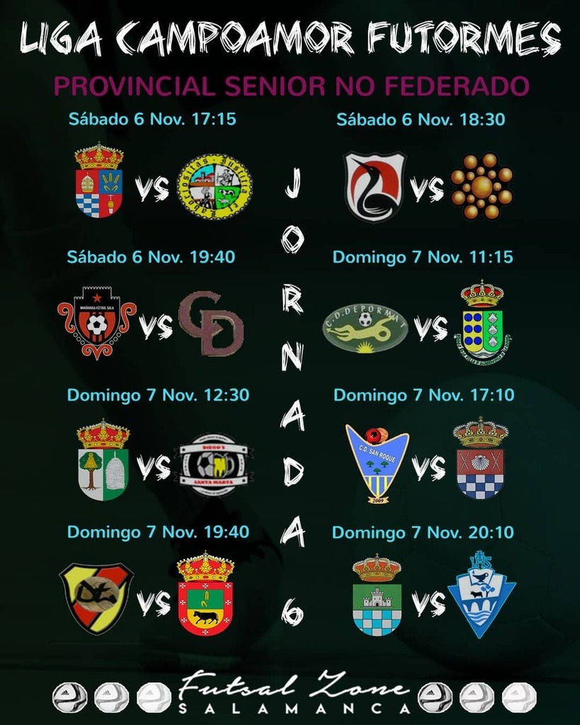🏆 LIGA CAMPOAMOR <a href="/futormes/">FUTORMES</a> 
(Provincial Senior No Federado)

📝 Espadas por todo lo alto para la sexta entrega de esta trepidante liga donde cobran relevancia los duelos que miden al líder @villavieja_futsal en su visita a Navales, y el enfrentamiento… instagr.am/p/CV6iR6ujjBU/