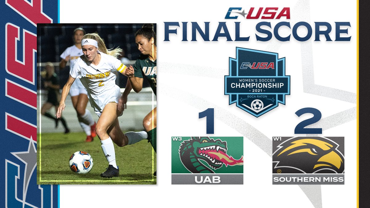 ConferenceUSA's tweet photo. .@SouthernMissSoc has just punched their ticket to the #CUSAWSOC Final! https://t.co/4fDAhCJANW