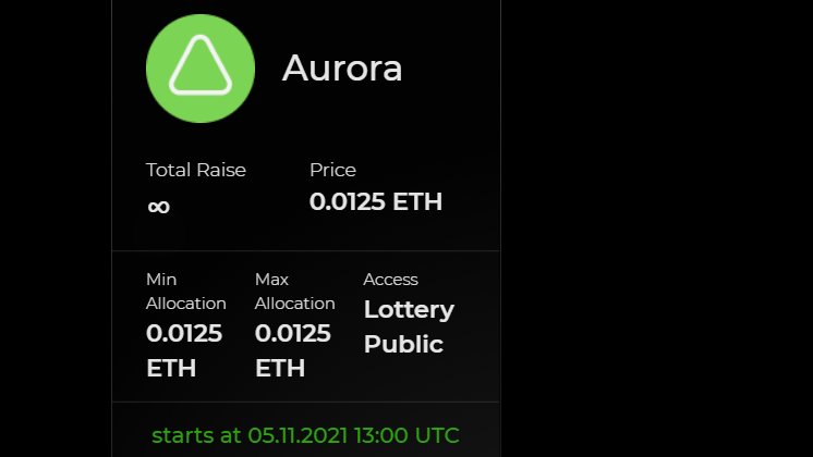 🚀Have you joined AURORA IDO? Don't miss this chance because AURORA will be the most potential project in NEAR ecosystem.

🚩If you already missed it, we would still have 2 chances here: aurora.dev/blog/aurora-da…