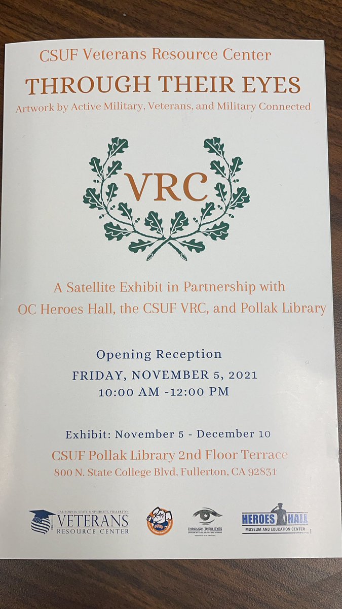 rochellecwoods's tweet photo. Congratulations to the Veterans Resource Center @csuf for the innovative partnership with the OC Heroes Hall Museum and Education Center and the Pollak Library Exhibits Program https://t.co/cEXFUljvbz