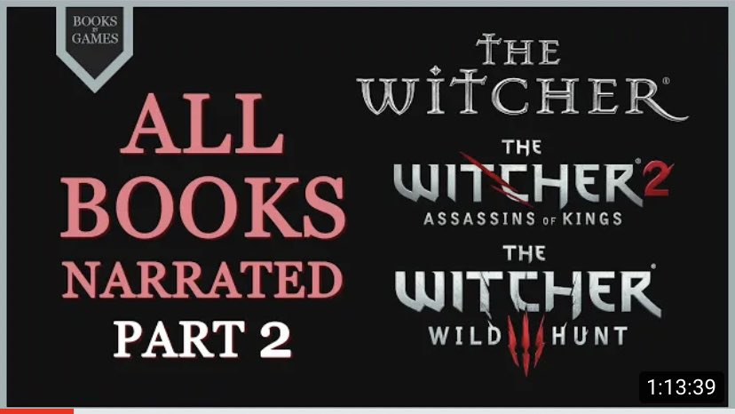 TheVoiceOfNick's tweet photo. 📚 I’ve narrated EVERY single book in The Witcher 1, 2, and 3 and collected them into two massive videos for a total of 3 hours!

You can find them on the BOOKS IN GAMES YouTube channel: https://t.co/ayL5QgPwVx

#thewitcher #booksingames #audiobooks #witcherlore https://t.co/5sFWzHhnrJ
