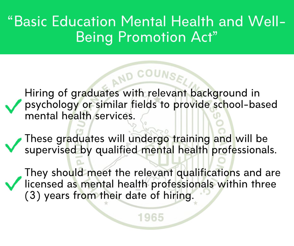 OfficialPgca's tweet photo. Salient points of House Bill 10327 otherwise known as the "Basic Education Mental Health and Well-Being Promotion Act".
Let us join hands to make this measure a reality.
#PGCAcares #PGCAASPIRE #1BigFight4Counselors https://t.co/baz3FluD9H