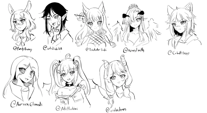 Thank you for joining stream!! here's the Vtubers we sketched we also worked on Idol Royale woo! And thank you @/Corygon18 for the raid! 