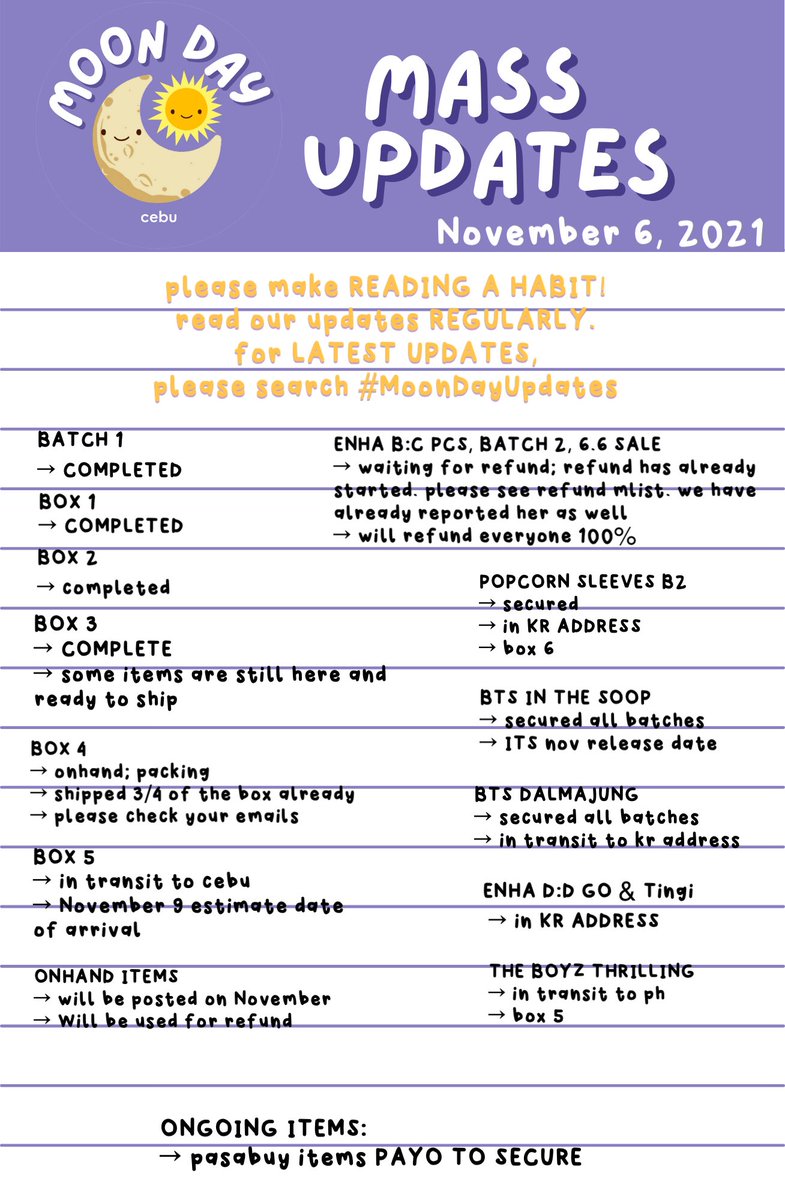 moondaycebu's tweet photo. #MoonDayUpdates
Mass Updates as of November 6, 2021
We ask for your kind patience. Happy Saturday and God bless everyone! https://t.co/8VWMvGKCJf