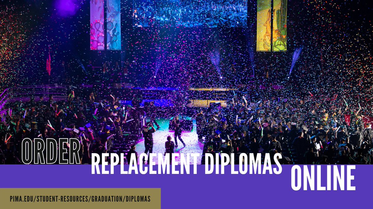 pimatweets's tweet photo. #pimacommunitycollege graduates now can order and pay for a replacement diploma online: https://t.co/FBIuW0e80k
#pimagrad22 #pimaalumni #replacementdiploma https://t.co/LM0XBfgNfy