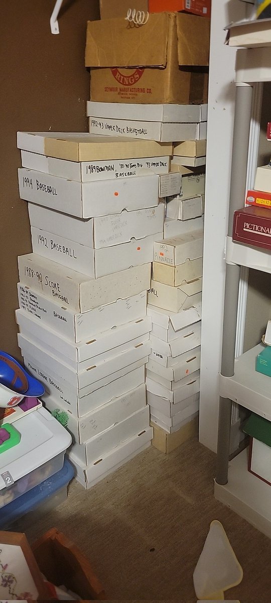 SethTweets's tweet photo. Parents basement, closet.lots of 3200-count boxes. Cards from 1991 to around 1996...
#blogger
#ParentsBasement https://t.co/PI2GbeI29D