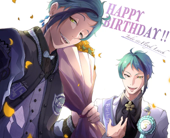 ジェイド、フロイド誕生日おめでとうございました大遅刻してごめんなさい#ツイステファンアート  #リーチ兄弟誕生祭2021  #ジェイド・リーチ誕生祭2021  #フロイド・リーチ誕生祭2021 