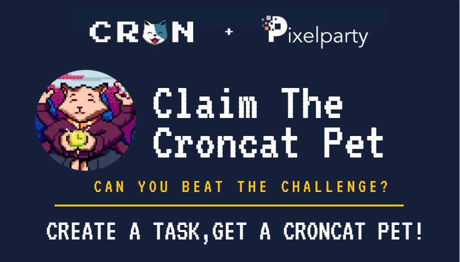 thecryptoclash's tweet photo. Hey Guyz! @croncats will be doing an exclusive game integration with @PixelDapps ! You can get an @croncat #pixelpet for creating an #croncat #task! And this pet is dope!
Follow this tutorial https://t.co/DcboWVx1vr
Can you beat the #NEARvember @nearprotocol #challenge? LFG! https://t.co/NUU2L2fwba