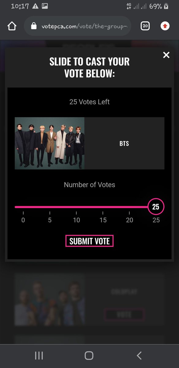 yeontansarang's tweet photo. Army Time Vote time😁
#TheGroup + #BTS + #PCAs https://t.co/MzhaP1hsBp