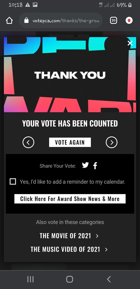 yeontansarang's tweet photo. Army Time Vote time😁
#TheGroup + #BTS + #PCAs https://t.co/MzhaP1hsBp