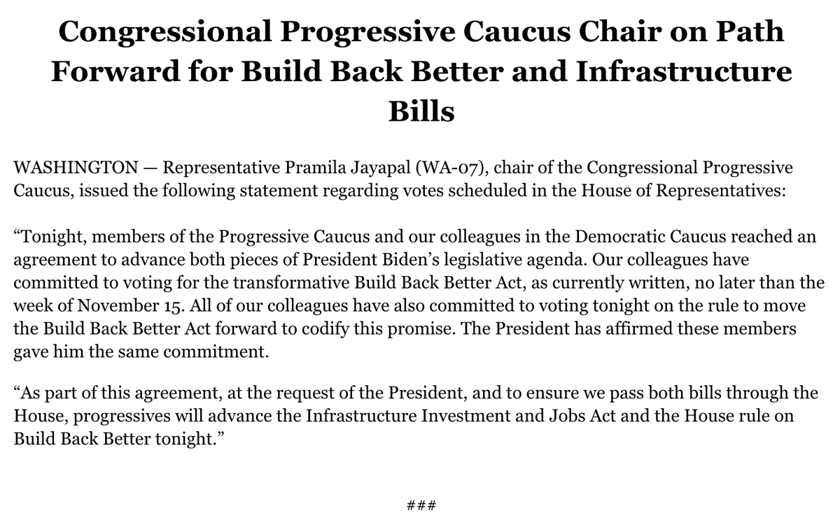 The latest statement from our chair @RepJayapal on the Build Back ...