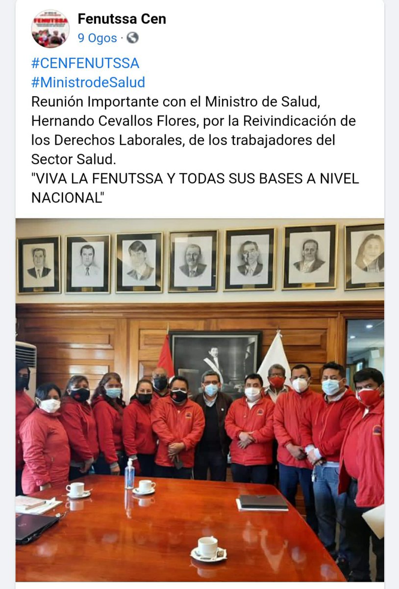 PatriotasMINSA's tweet photo. A la #Fenutssa si los acepta, se toma fotos, les cumple lo que quiere, también será recordado sr. @HCevallosFlores QUE ERROR DEL PUEBLO y del @congresoperu https://t.co/Nr2hIzYUIO