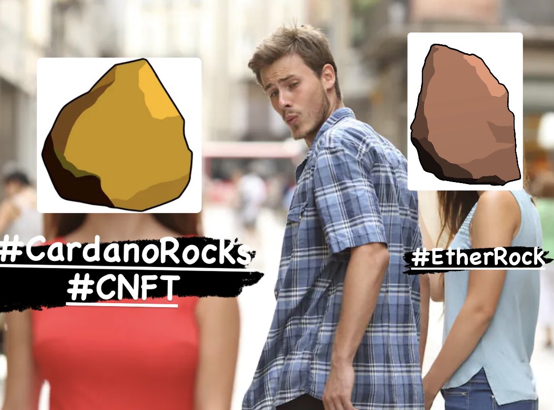 AtreyuDesignz's tweet photo. Who’s ready?
@CardanoRocksNFT we have lyft off! Verified #CNFT 1 of 100
850 current floor over 5x in 24hrs!
And rising…
get in while you can #EtherRock there’s a new kid in town. #CardanoRocks
#100Rock #100Roc #WeTheFew #ada #cardano #CNFT https://t.co/fIZPr2rID5