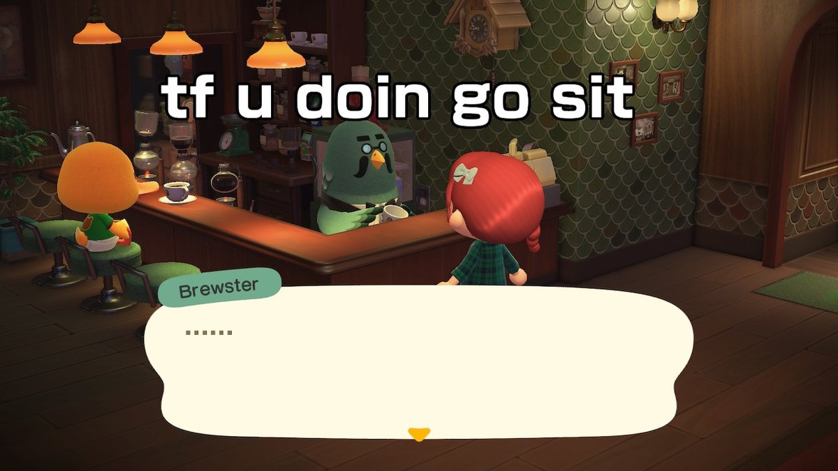Sammydew1's tweet photo. the blank stare he gives you lol #brewster #AnimalCrossing #ACNH #NintendoSwitch https://t.co/egNF5infex