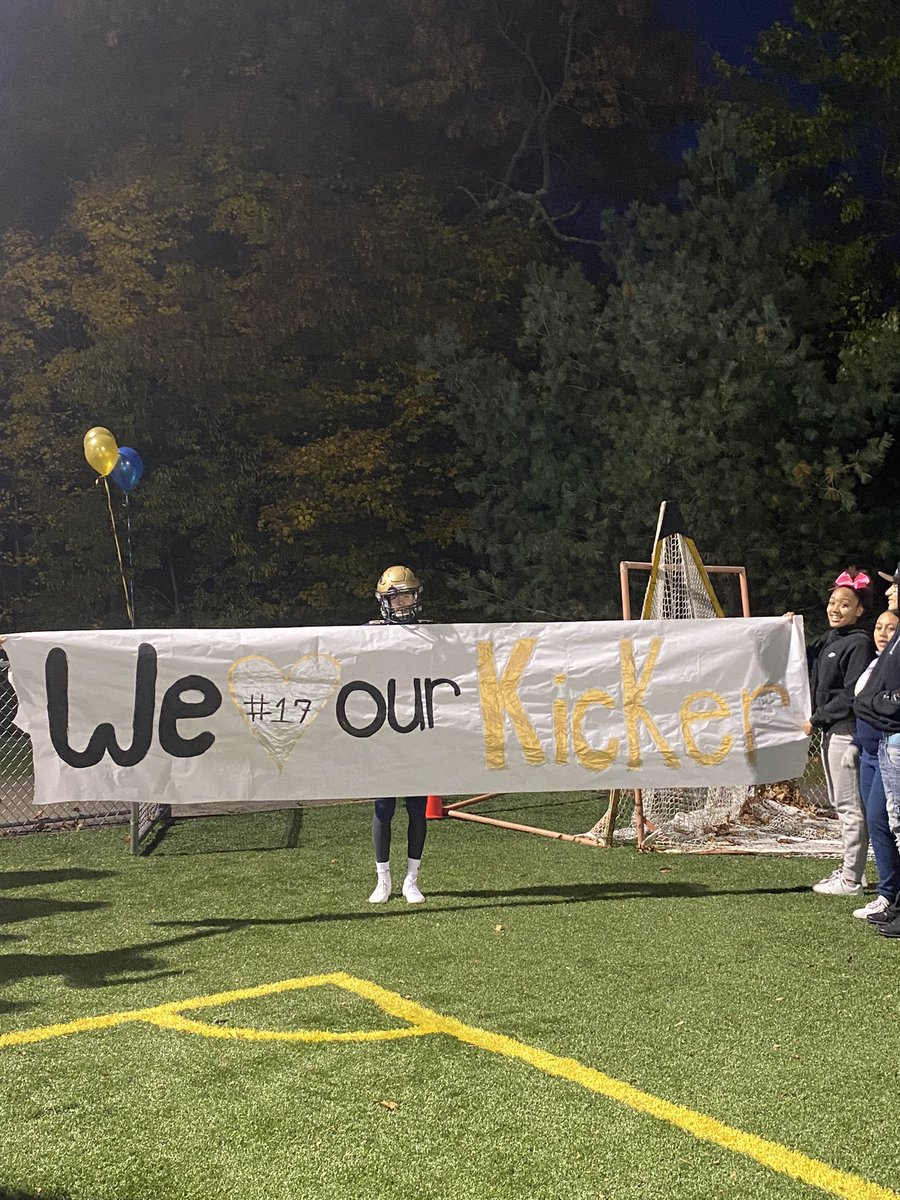PlattCheer's tweet photo. We love our seniors, both on the cheer team AND on the football team! We will miss you all so much, and thank you so much for everything that you’ve contributed to our PHS family💙💛 #seniornight https://t.co/QYYj297QwE