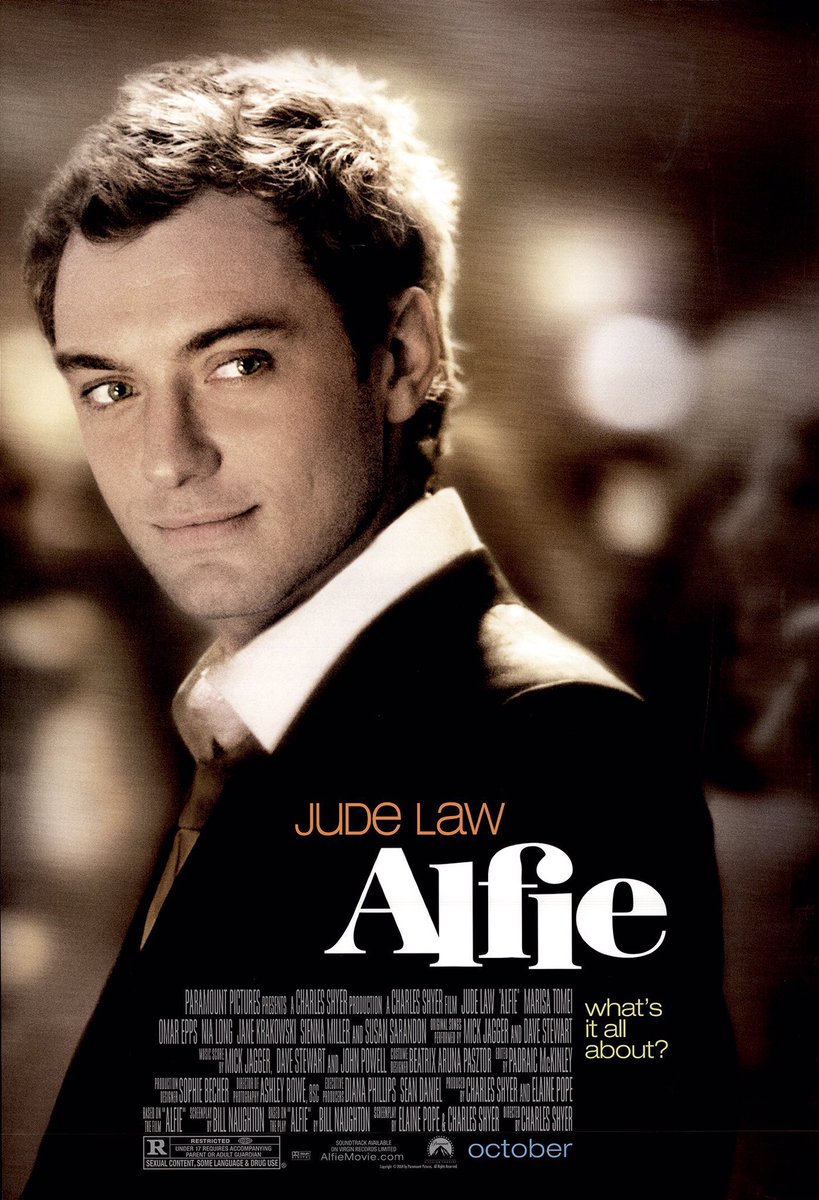 FilmNewsNos's tweet photo. 🎬MOVIE HISTORY: 17 years ago today, November 5, 2004, the movie ‘Alfie’ opened in theaters!
#JudeLaw #MarisaTomei #SusanSarandon #ReneeTaylor #JaneKrakowski #JeffHarding #KevinRahm #OmarEpps #NiaLong @TheTaraSummers #JeffersonMays #DickLatessa #SiennaMiller #MaxMorris https://t.co/951d8XuA9Q