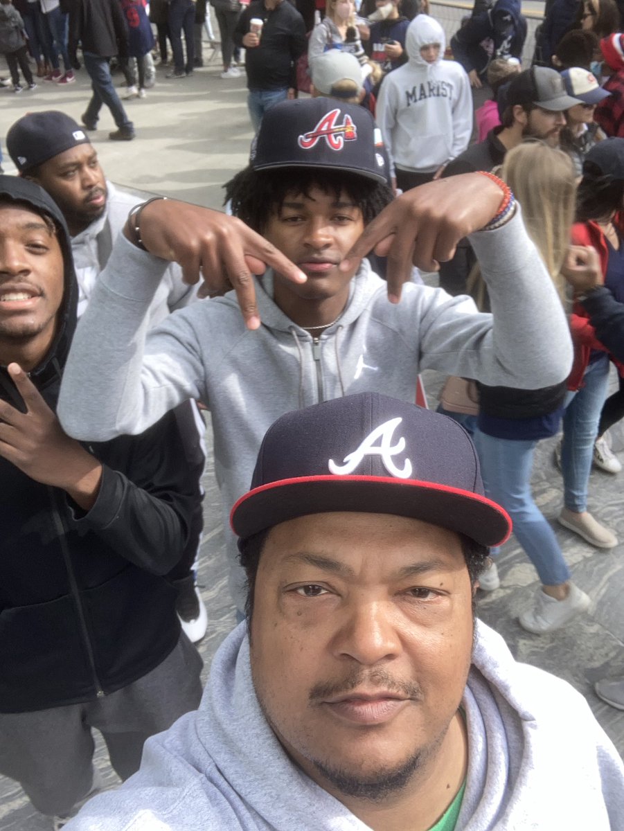 TheOriginalTNic's tweet photo. Took @shaun2nichols and @MalachiTownsen5 to their 1st championship parade for the hometown @Braves We’re on Peachtree Street not Cobb County. Took them to the roots @ClintBfree @Stcollum21 @cnkelley11 @HometeamBleak #FultonCountyStadium #TheTed https://t.co/SjsnYgMN0L