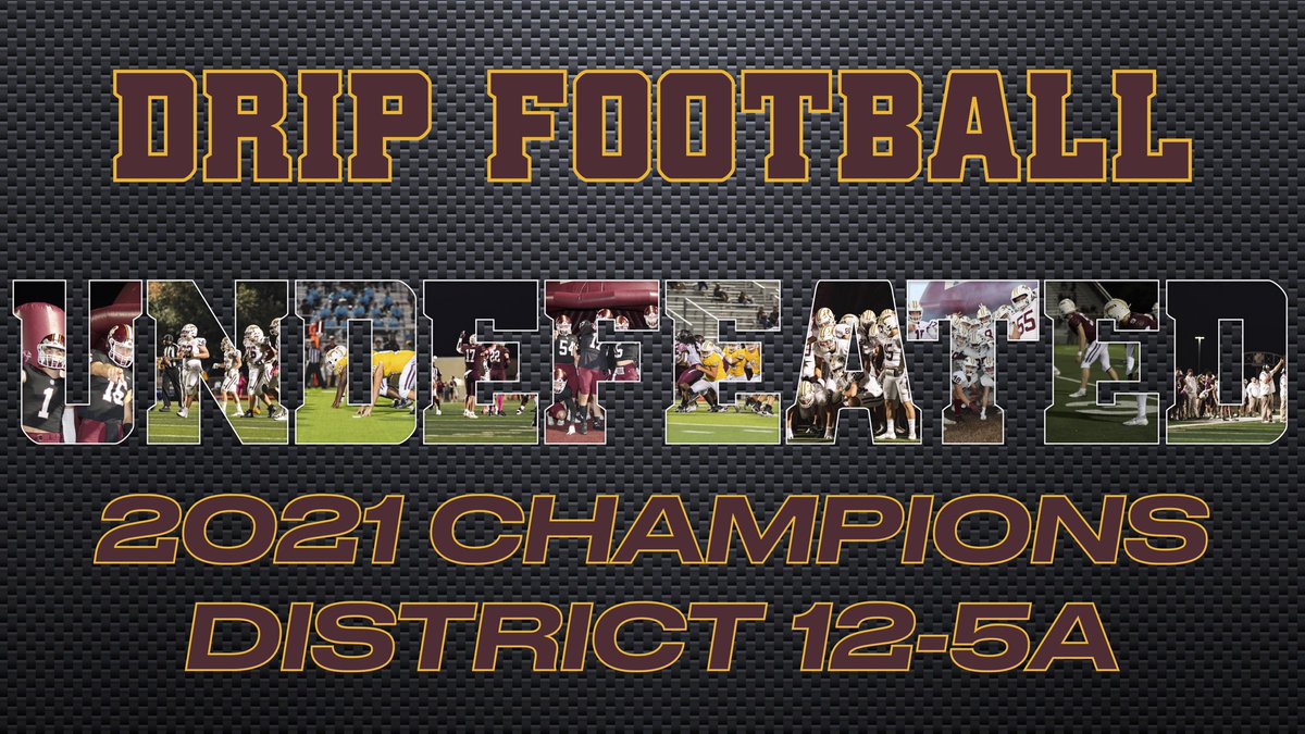 DripFB's tweet photo. 2021 DISTRICT 12-5A CHAMPIONS!!!!! #Undefeated 10-0
#TPD #AMBUSH #DripFB @OneTigerNation @DSISD https://t.co/t7ogknlYsl