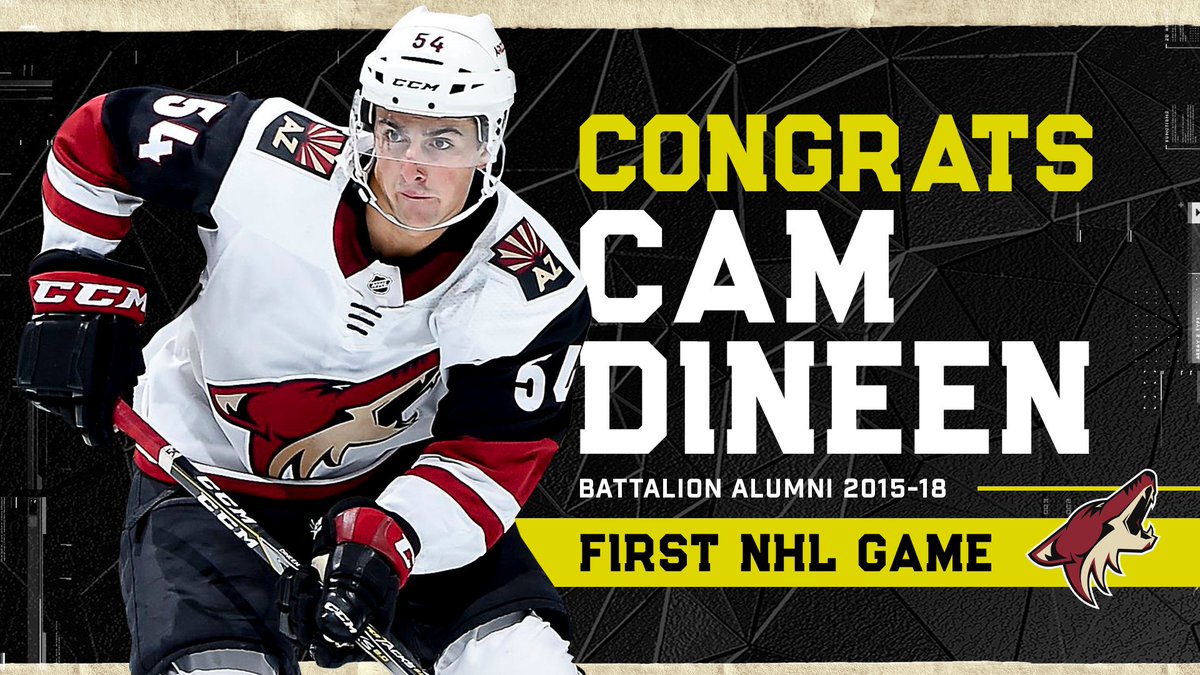 All set in The Valley. Congratulations <a href="/CamDineen/">Cam Dineen</a> on your <a href="/NHL/">NHL</a> debut!

<a href="/ArizonaCoyotes/">Arizona Coyotes</a> | #Yotes