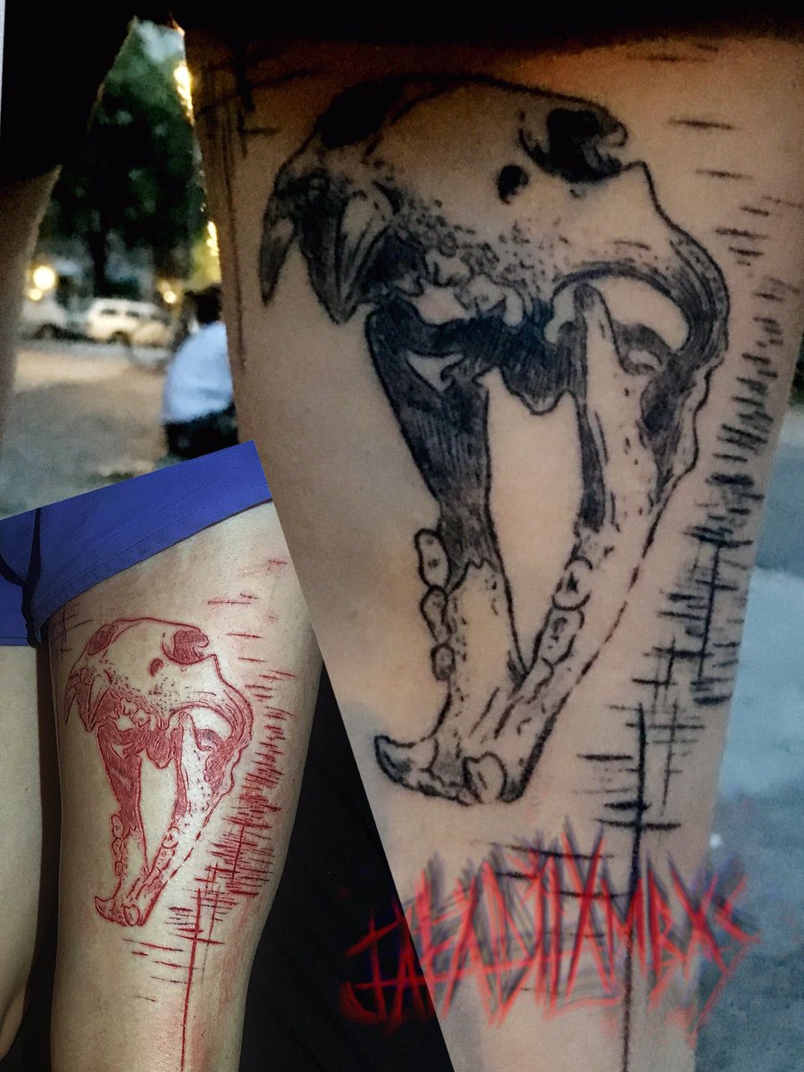 tr1ck the 4lg0r1thm ~~~ scar made some years ago, healed with 1nk