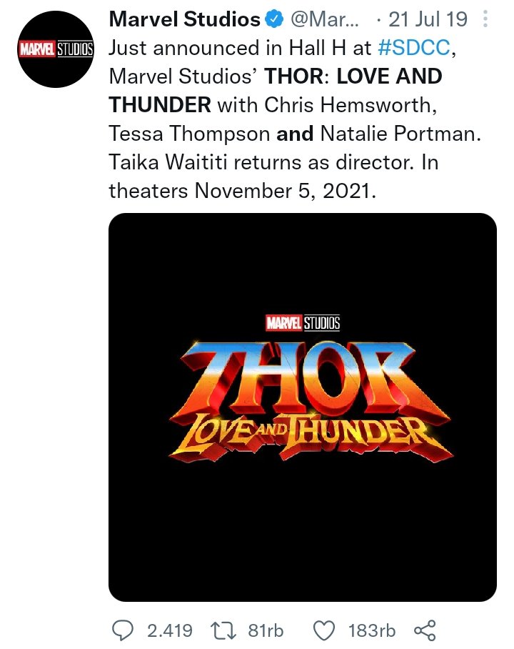 RT @Marvfess: di universe lain, kita sudah nonton Thor: Love and Thunder marv! https://t.co/ZS6pZIMvbO