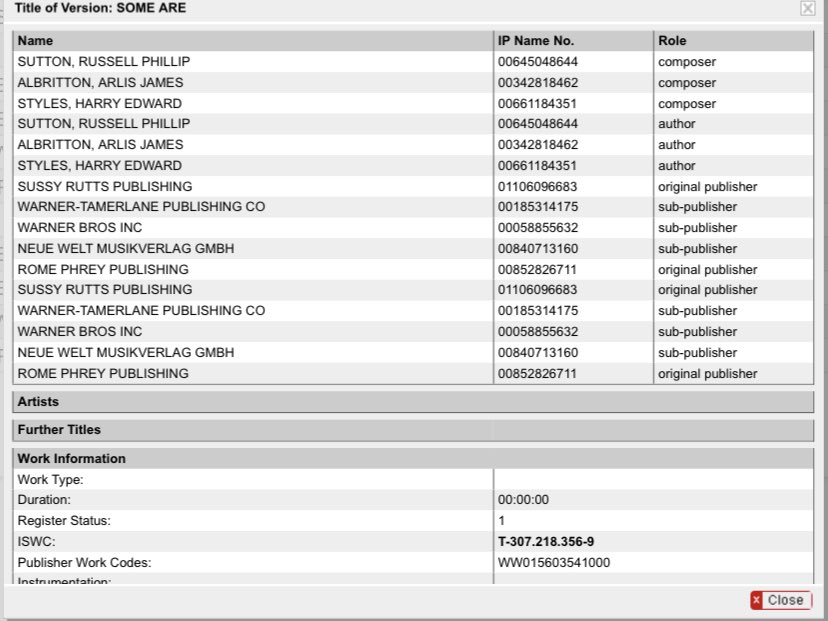 🚨| Harry has been credited as an author/composer on new song called 'Some Are', along with Russell Sutton and Arlis Albritton. 

via GEMA