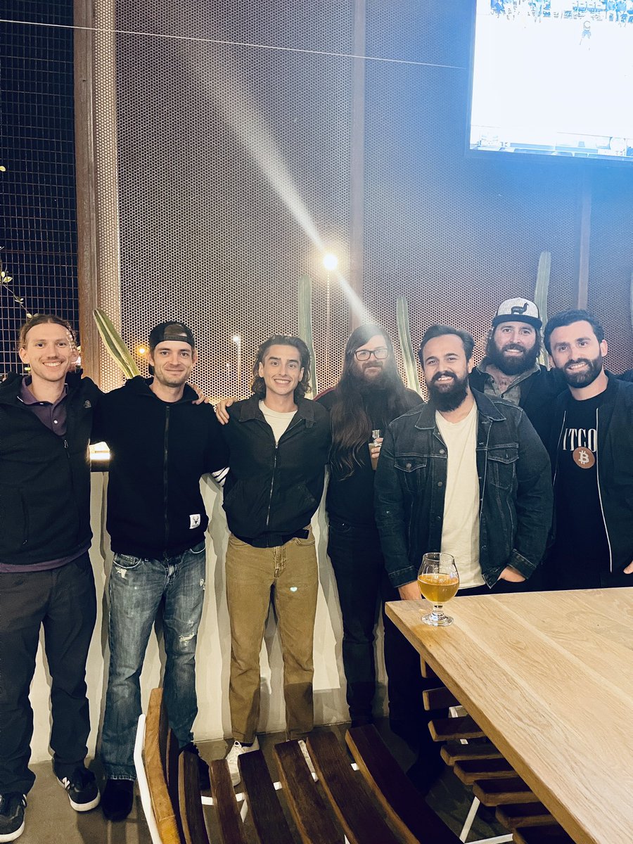 Awesome Blockchain and Beer meetup tonight at <a href="/PinthouseBeer/">Pinthouse Brewing</a> with <a href="/octalmage/">octalmage</a> <a href="/Low0nCyan/">LowOnCyan.ust (🌖, 🐋,🦇 🔊 )</a> <a href="/epalalic/">Emanuel Palalic</a> <a href="/0xMax34/">Max 🇺🇸</a> <a href="/JacobNuzum/">Nuzie</a> <a href="/VelkyZach/">Zach Velky</a> @BoolinCrypto!