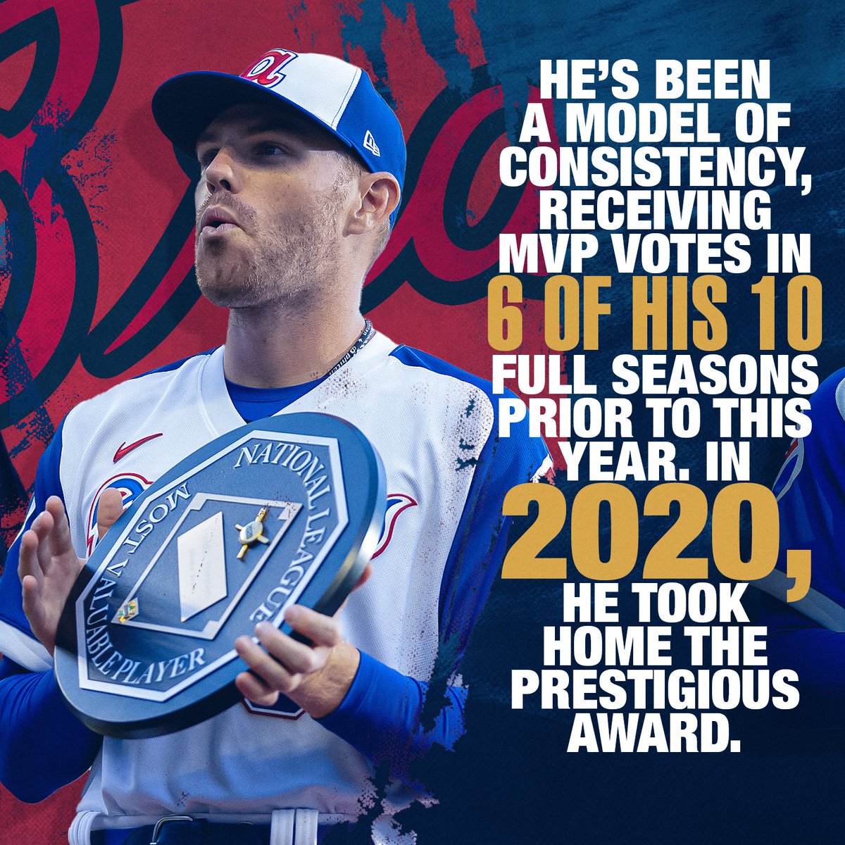 MLB's tweet photo. It's been a long time coming for @FreddieFreeman5 🏆 https://t.co/0OhSOoaQzg