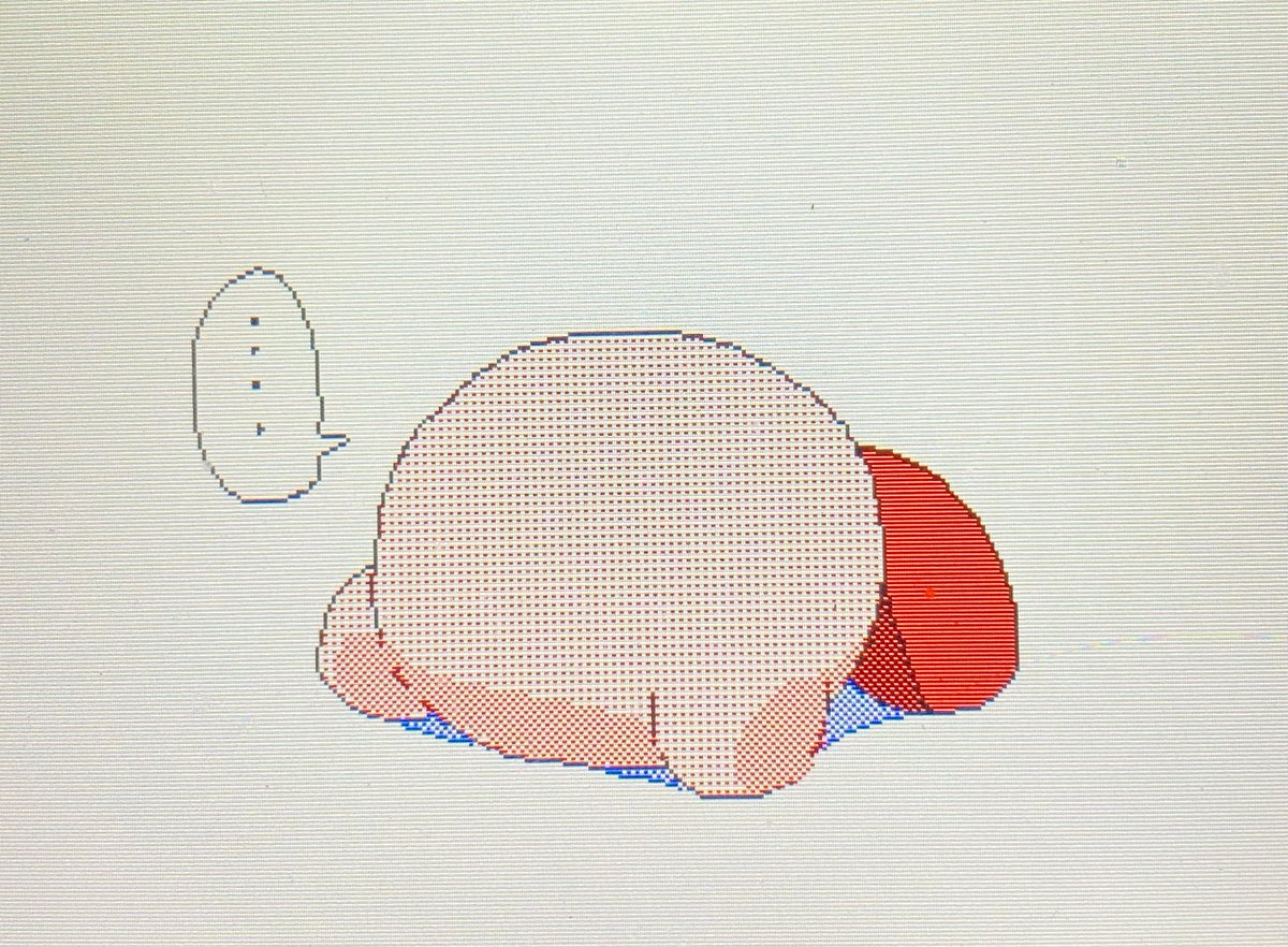 カービィ「これは頭から思いっきりいったカービィ 」|GA-CHANのイラスト