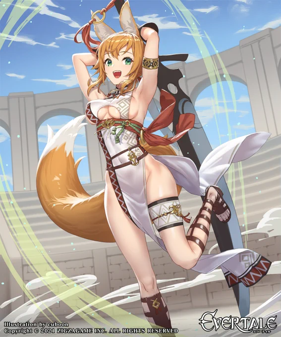エバーテイルで昨日リリースの『狐耳の大剣使い-ミァシア』を描きました。
狐耳娘いいよね…いい…
#エバーテイル #Evertale 