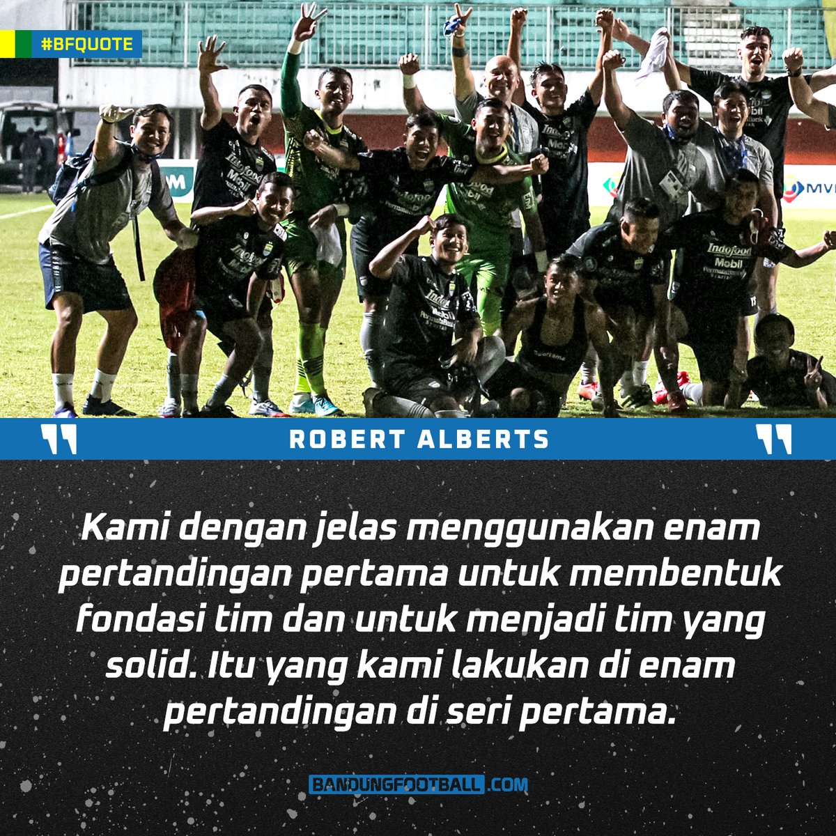 bandungfootball's tweet photo. Sapu bersih di seri kedua bukanlah sebuah kejutan, bagi coach Robert. Semua terstruktur, semua terencana. Series 1 bangun fondasi, series 2 mulai unjuk gigi. Process, with progress.

#BFQuote #Persib #PersibBandung #BandungFootball #BFCOM https://t.co/uYpZ0WZvna