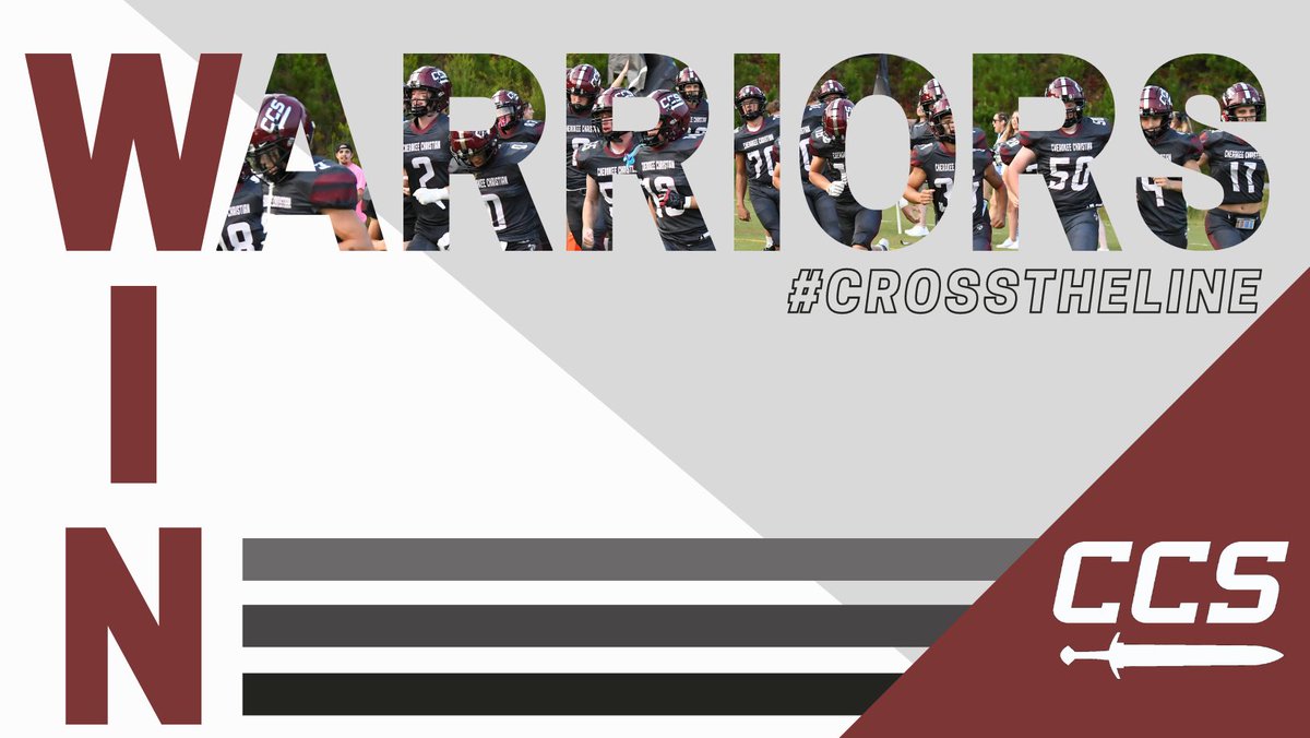 CCSWarriorsFB's tweet photo. WARRIORS WIN!!
43-6
Warriors finish the season 8-2. On to the playoffs!! 
#CrossTheLine
@griffcallaghan @CherokeeTribune @RecruitGeorgia @scoreatlanta https://t.co/iHNWac3oBO