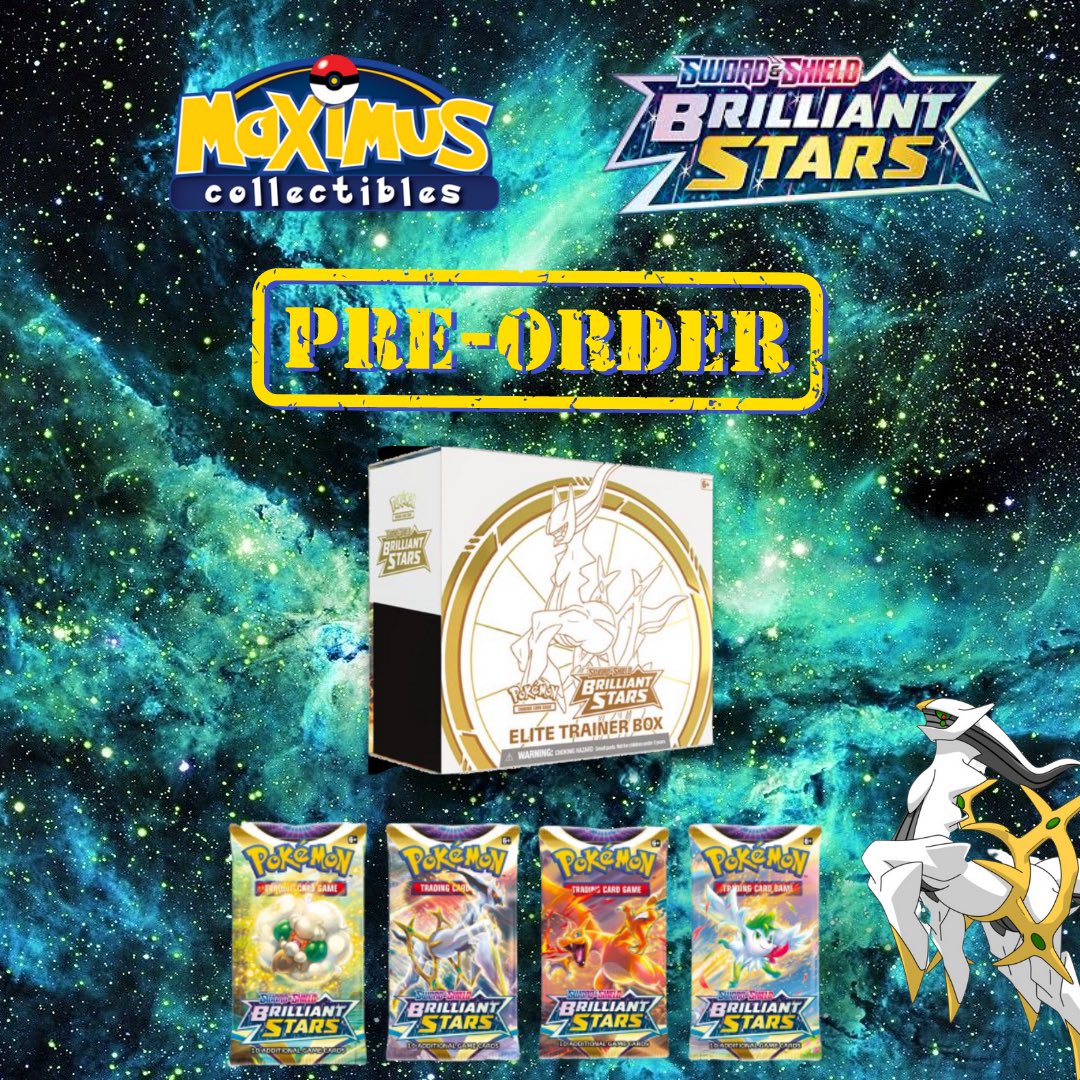 Pokemon Brilliant Stars set schedules to release on February 25th, 2022 is now available for pre-orders.
👇🏼
maximuscollectibles.com 

#brilliantstars #pokemon #pokemonbrilliantstars #pokemongo #PokemonUNITE
