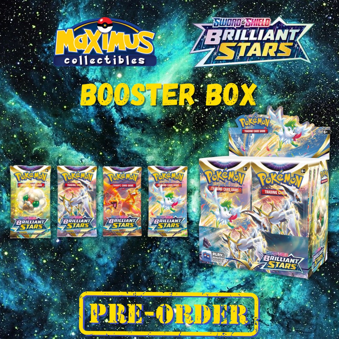 Pokemon Brilliant Stars set schedules to release on February 25th, 2022 is now available for pre-orders.
👇🏼
maximuscollectibles.com 

#brilliantstars #pokemon #pokemonbrilliantstars #pokemongo #PokemonUNITE