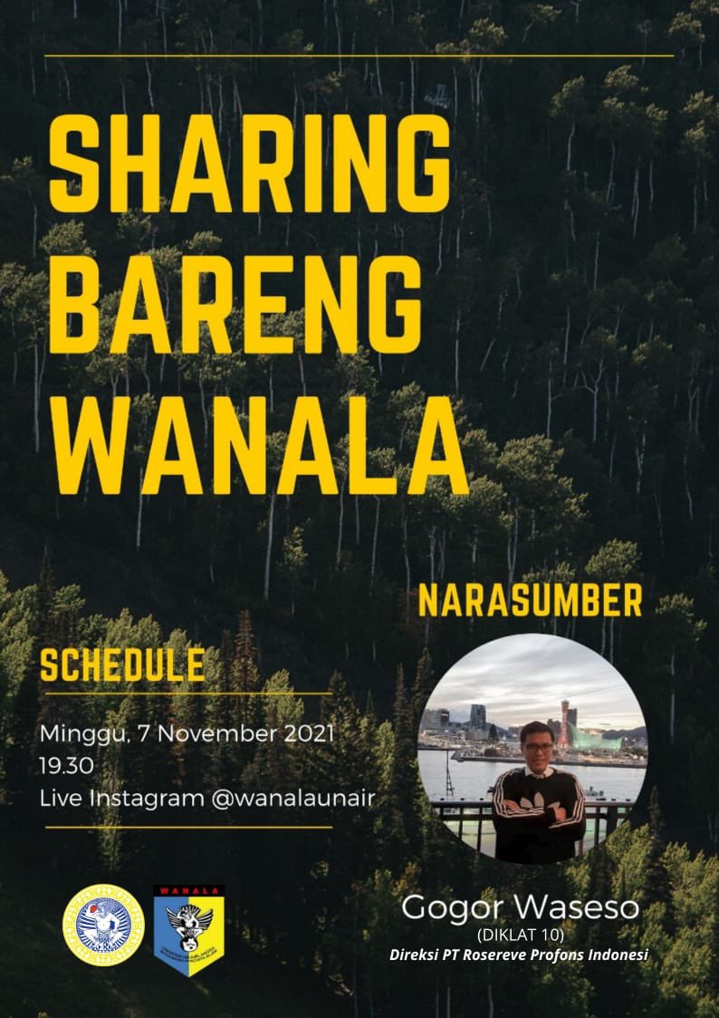 Buat kamu yang masih ingin tahu lebih banyak tentang WANALA. 

Setelah gabung jadi WANALA, bisa apa sih? Yuk, ketemu dengan salah satu Anggota Luar Biasa WANALA yang gak kalah keren!

📆 : Minggu, 7 November 2021 
⏰ : 19.30 
📱 LIVE ON INSTAGRAM

Ditunggu kehadirannya!🤩