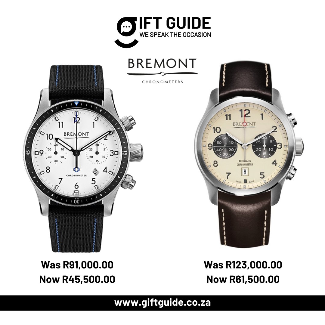 giftguidesa's tweet photo. Get up to 50% off all Bremont watches this month. 

These timeless timepieces are inspired by a love and passion for aviation and engineering adventure. 

Find an occasion and we'll find a Bremont perfect for you. https://t.co/ouzniPDyzX 

#Bremont #GiftGuide #WeSpeakTheOccasion https://t.co/YJaxPvbZ9L